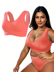  Solid Comfort Sports Bra Breathable Stretch Tank