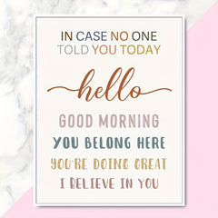 Inspirational Wall Art Good Morning You Do Well Teacher Gift 20x32
