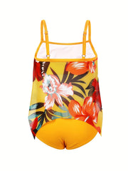 Girls Flower Graphic Bikini Swimsuit Set Kids Beach Clothes Bathing Suits