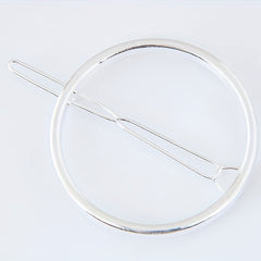 Round Frame Hair Clip Minimalist Solid Hair Pin Alloy Headwear