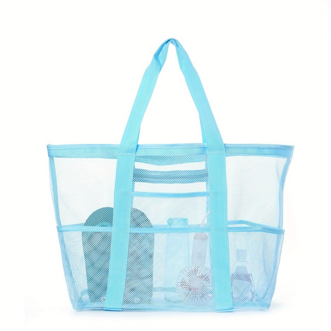Large Capacity Mesh Shoulder Bag Lightweight Foldable Beach Bag