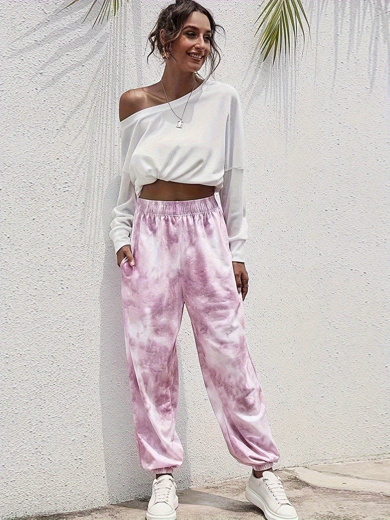Women's Plus Tie Dye High Rise Jogger Trousers