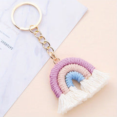 Boho Rainbow Keychain Vintage Car Keyring Bag Purse Charm