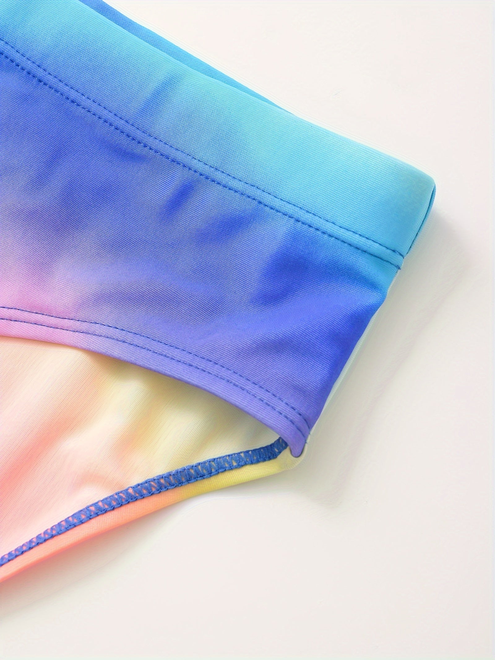 Rainbow Gradient Men's Quick drying Drawstring Triangle Briefs Swimwear