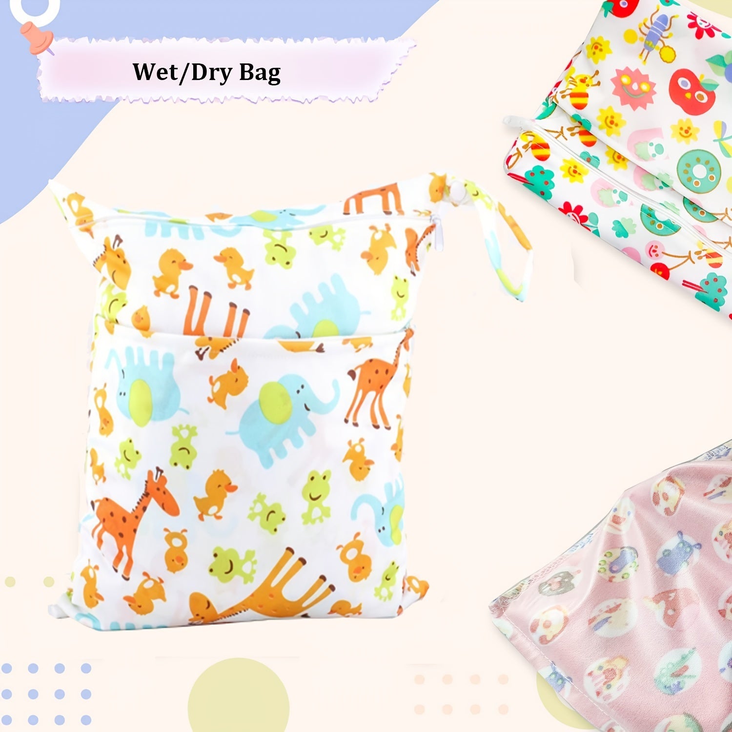 Waterproof Pocket Bag for Baby Cloth Diapers Swimsuit Yoga Gym