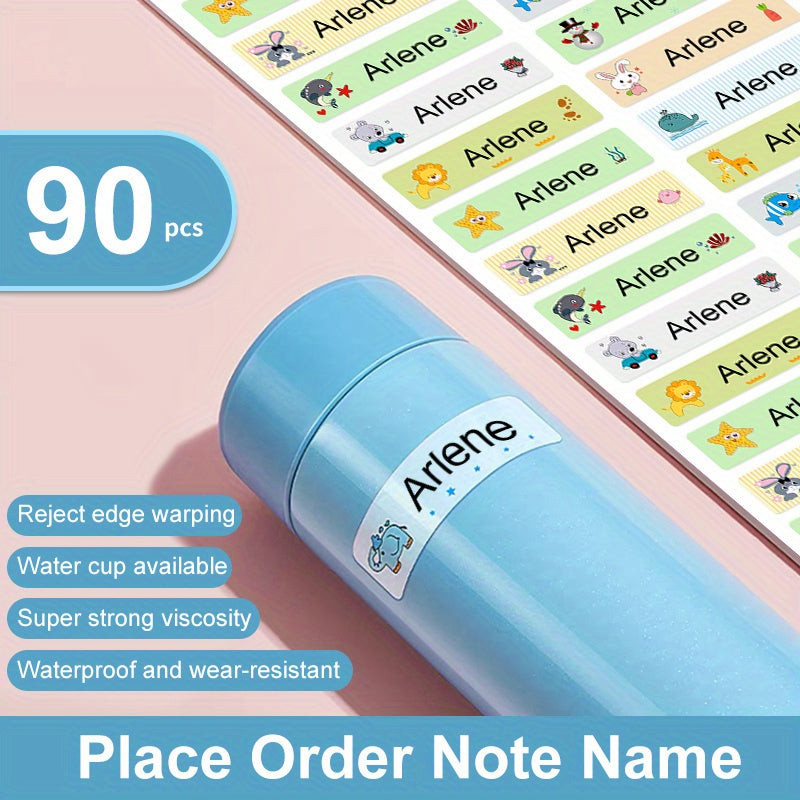 Custom Name Tag Sticker Waterproof MEDIUM Size - Personalized Labels