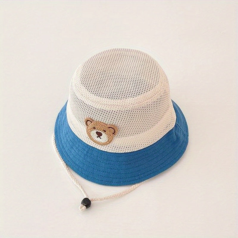 Kids' Cartoon Fisherman Hat Mesh Sun Basin Hat