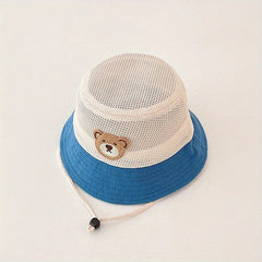 Kids' Cartoon Fisherman Hat Mesh Sun Basin Hat