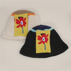 Kpop Beanie Vintage Knitted Warm Bucket Hat Cloche Hat Elastic Knit Hats
