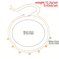Double Layer Waist Chain Butterfly Pendant Metal Belly Chain Women