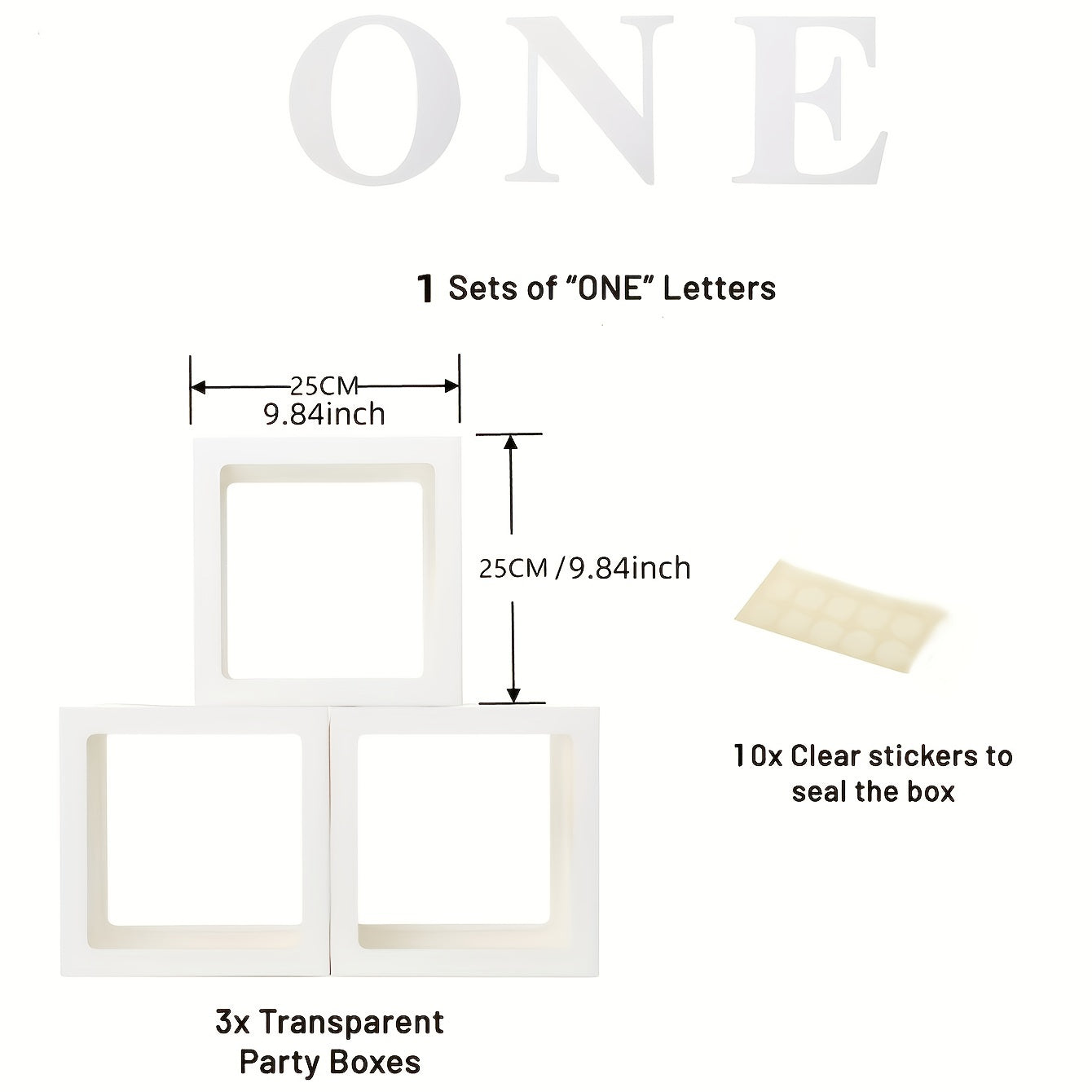 3pcs 1st Birthday Balloon Box Decoration Wedding Anniversary