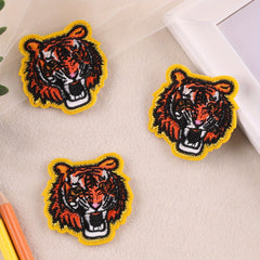 3pcs Tiger Head Embroidery Patches Boys Coat DIY Iron on Cloth Sticker