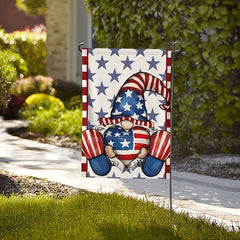 Gnome Garden Flag Double Sided 30x45cm for Independence Day Decor