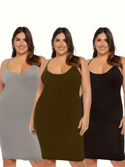 3 Pack Plus Size Sexy Bodycon Midi Dress Set