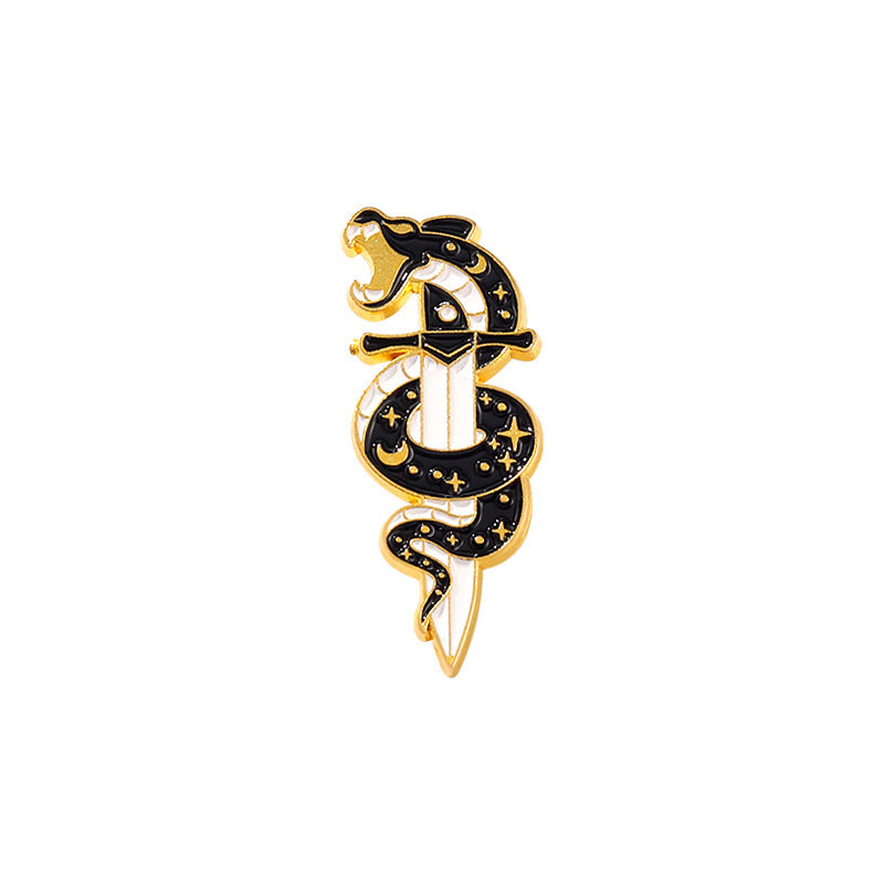 Gothic Snake Enamel Pins Horror Animal Lapel Pin