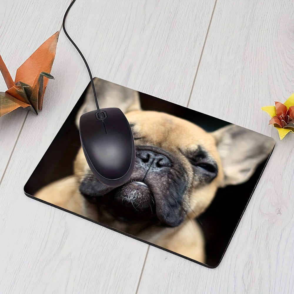 French Bulldog Face Mouse Pad - Non Slip Rubber Base