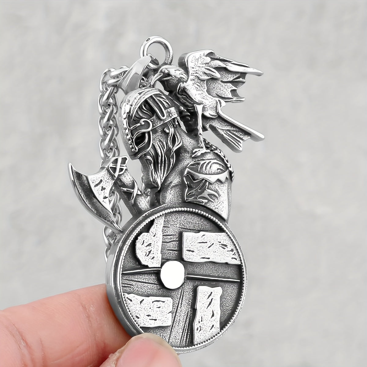 Vintage Viking Pendant Necklace Punk Hip Hop Style Necklace