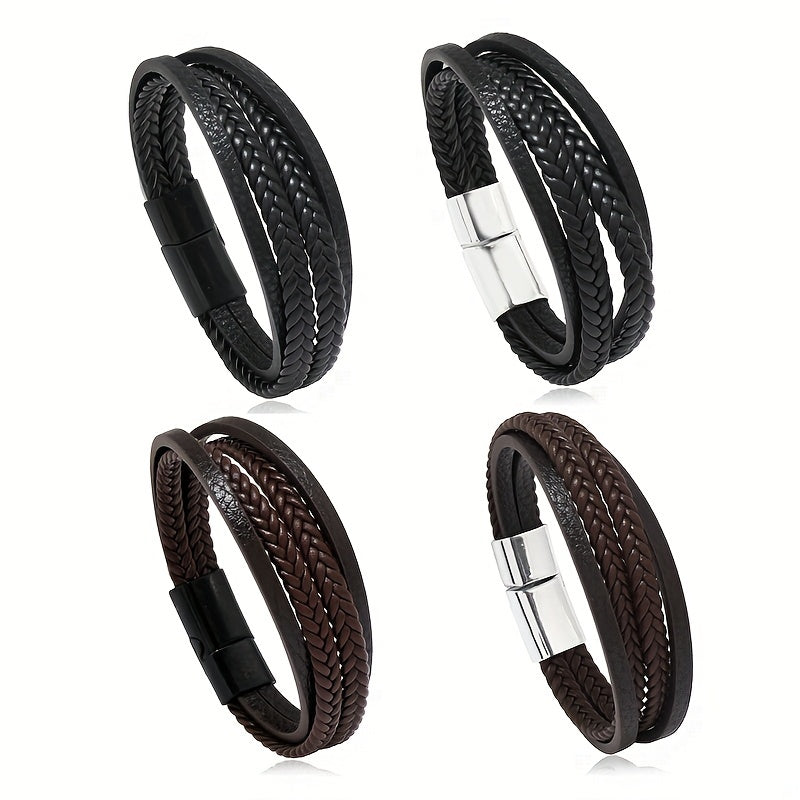 Men's Vintage Weave PU Leather Bracelet