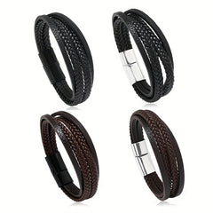 Men's Vintage Weave PU Leather Bracelet
