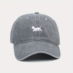 Puppy Embroidery Baseball Cap Cartoon Dog Washed Distressed Dad Hats