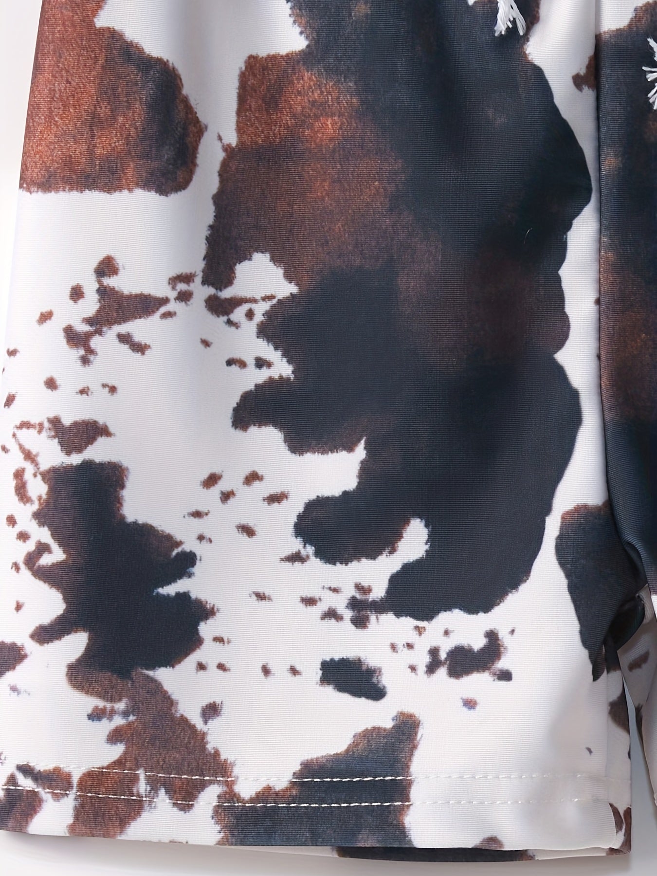 Boys Swim Trunks Cow Pattern Print Elastic Waist Beach Pants