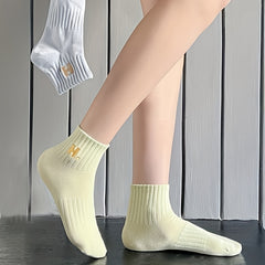 7 Pairs Letter Pattern Socks Women's Stockings