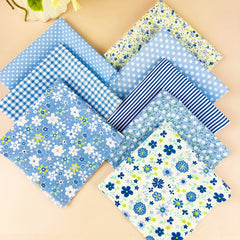 8pcs Cotton Quilted Fabric DIY Sewing Accessories Flower Cloth 9.8in