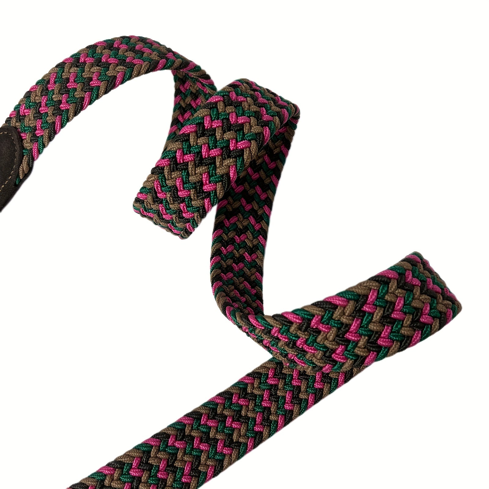 Elastic Braided Belt Pin Buckle Stretch Belt Canvas Waistband Girls