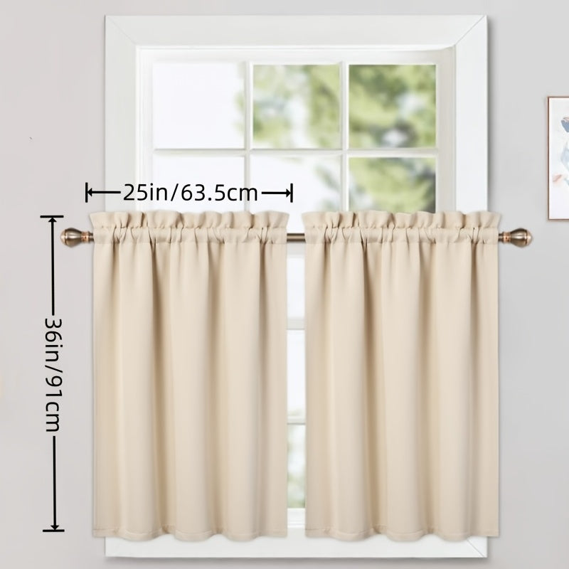 2pcs Blackout Curtains Thermal Insulated Short Kitchen Curtains 25x36 Inches