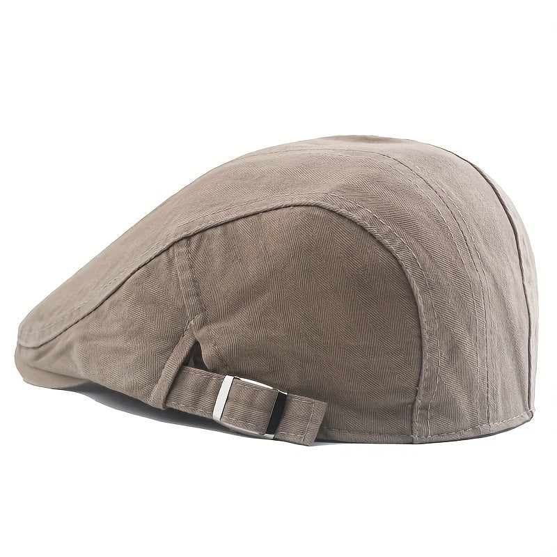 Men's Classic Cotton Newsboy Hat Vintage Cabbie Cap