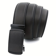 Men's Carbon Fiber Pattern Automatic Leather Belt