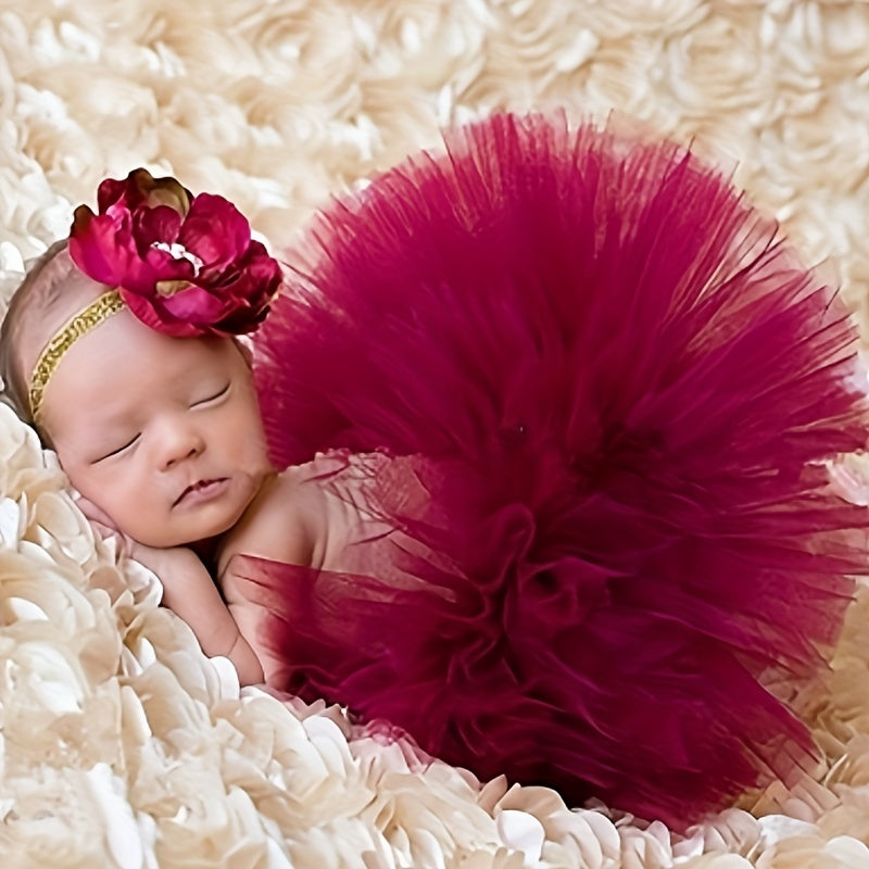 2pcs Baby Girl Tutu Skirt Photo Props Newborn Clothes Photography Accessories
