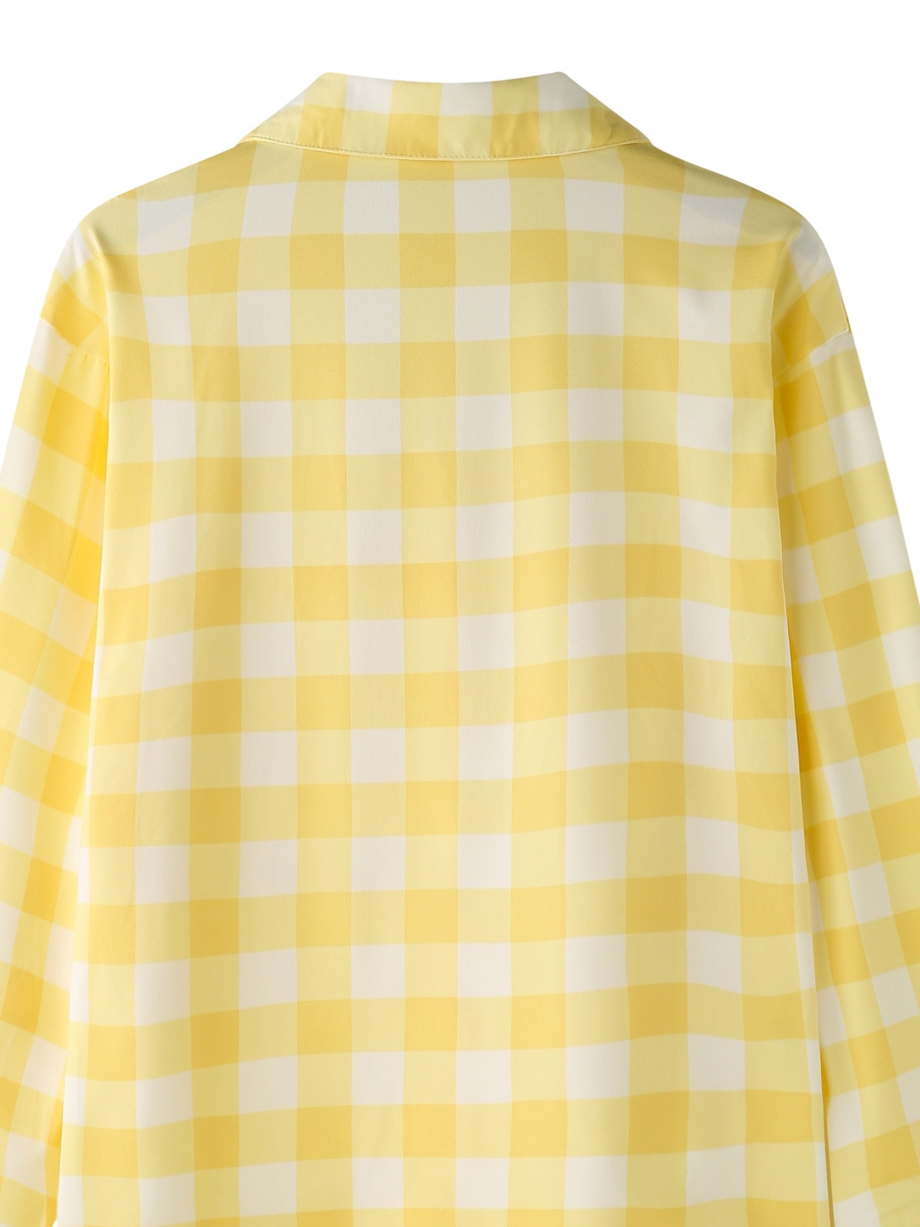 Plaid Print Pajama Set Long Sleeve Top & Pants Women's Sleepwear