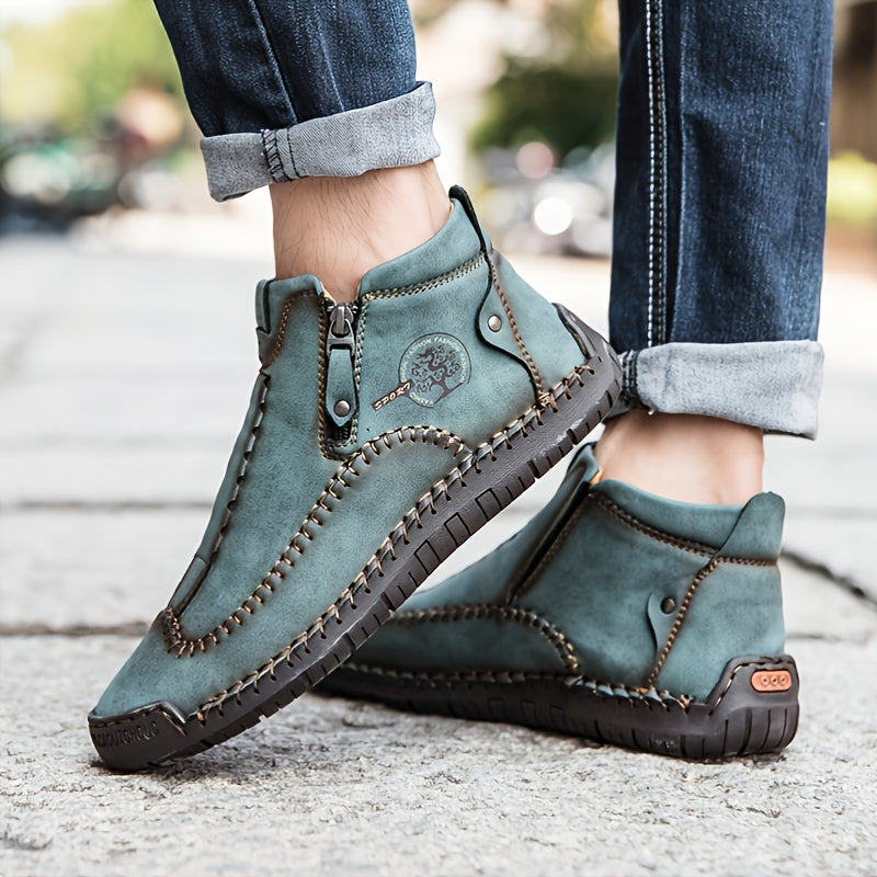 Men's Lightweight PU Zip Boots