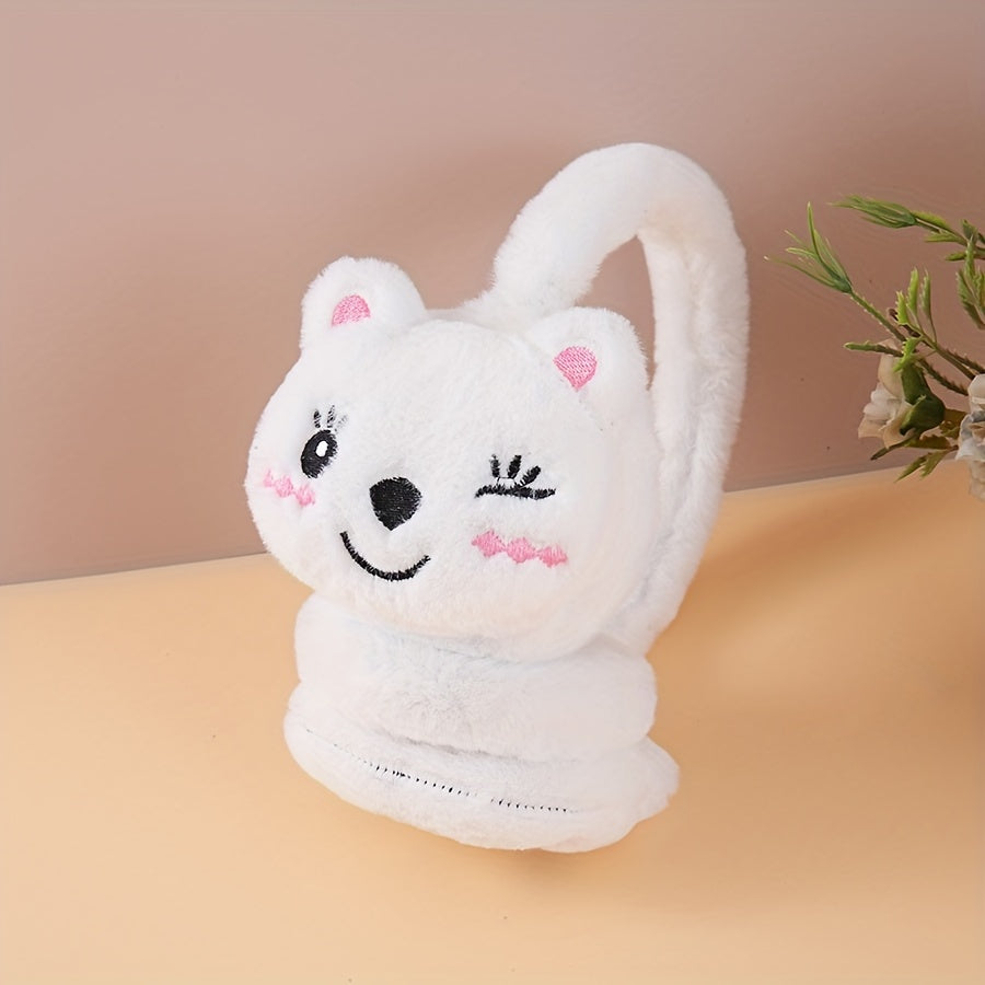 Cozy Furry Kitty Ear Warmers Hand Wash Ear Muffs