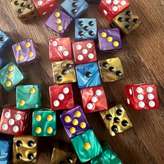 50pcs 16mm Pearl Pattern Square Corner Dice for Game & Collection