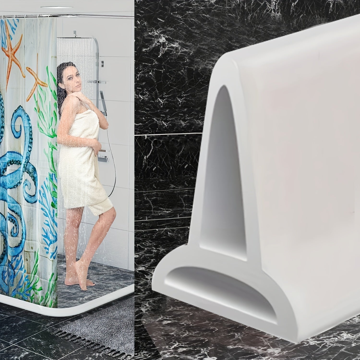 Silicone Bathroom Water Stopper - Prevent Splashing and Flooding