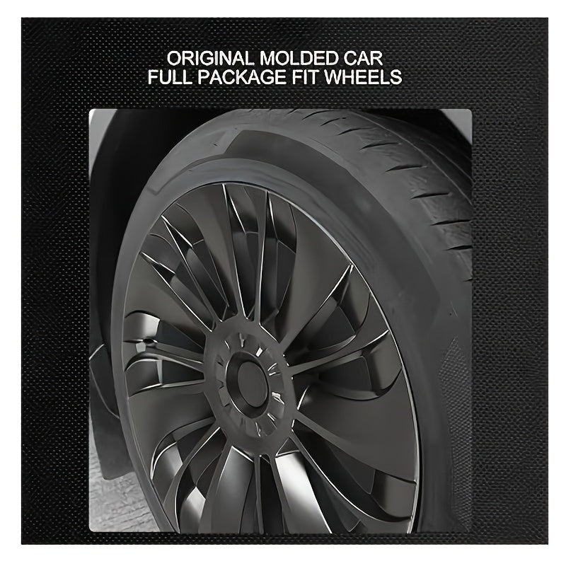Matte Hubcap Wheel Covers 4Pcs 48 26 Cm Replacement For Model Y