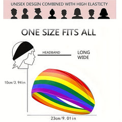 Rainbow Elastic Sports Headband for Women