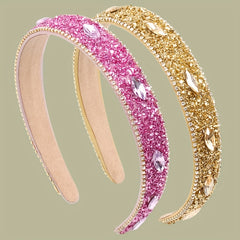 Baroque Rhinestone Headband Glitter Head Hoop Colorful Headdress