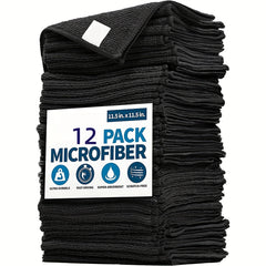 12pcs Microfiber Dish Cloths Absorbent Daily Cleaning Rags Scouring Pads