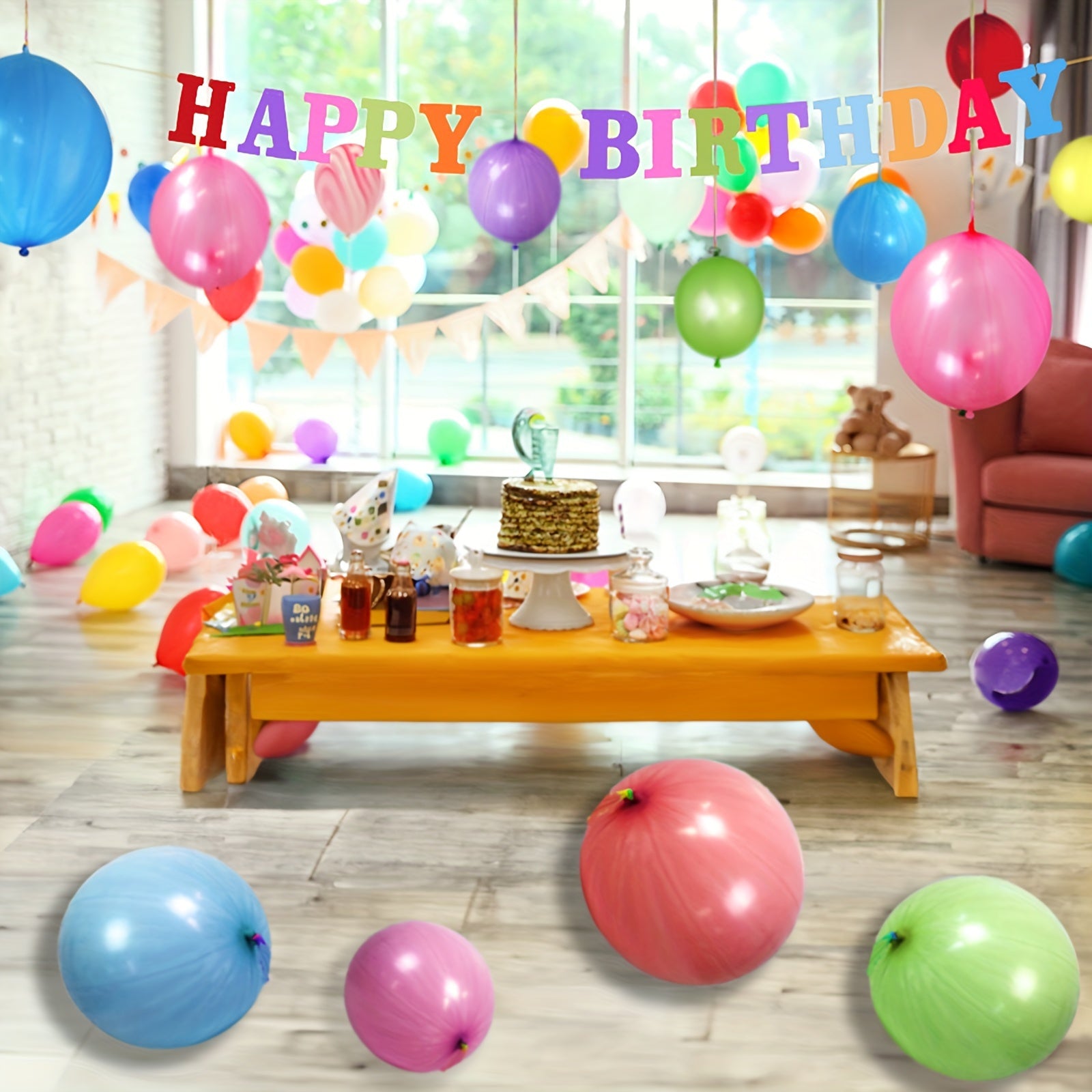 36pcs Punching Balloon Assorted Heavy Duty Party Favors Bounce Balloons
