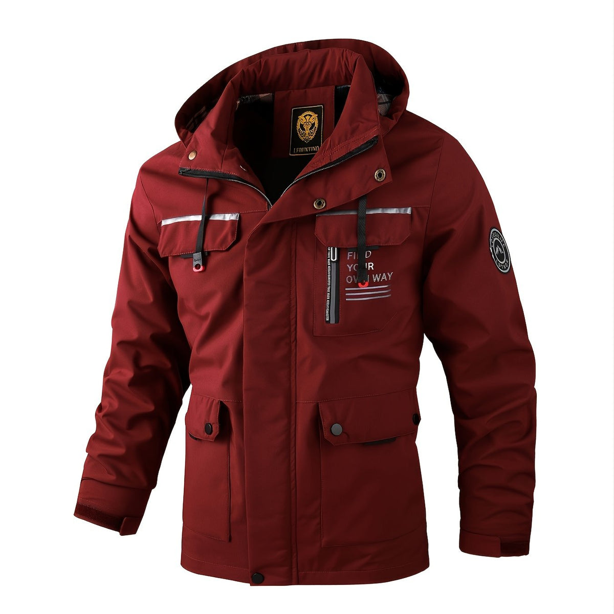 Men's Letter Print Baseball Jacket Outdoor Sports Jacket