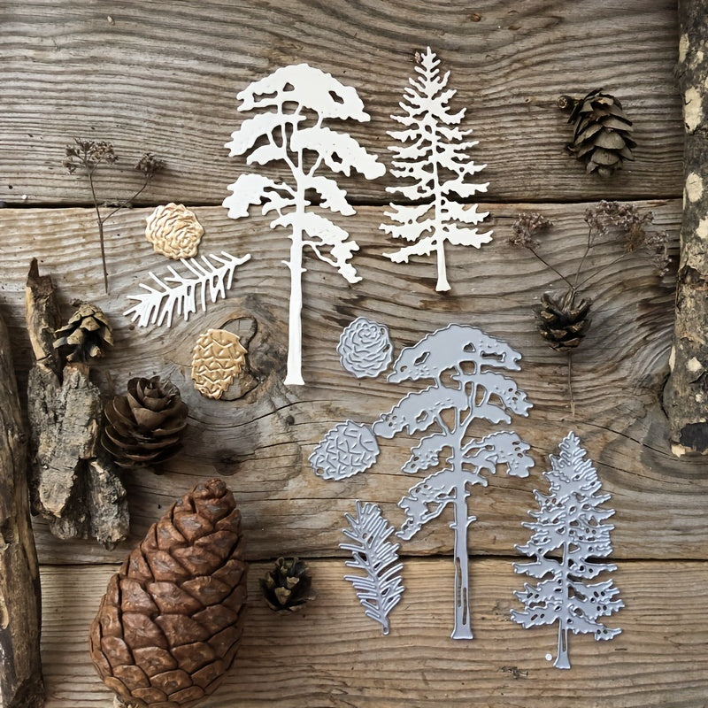 1pc Pine Trees Pattern Metal Cutting Dies Stencils For DIY Scrapbooking