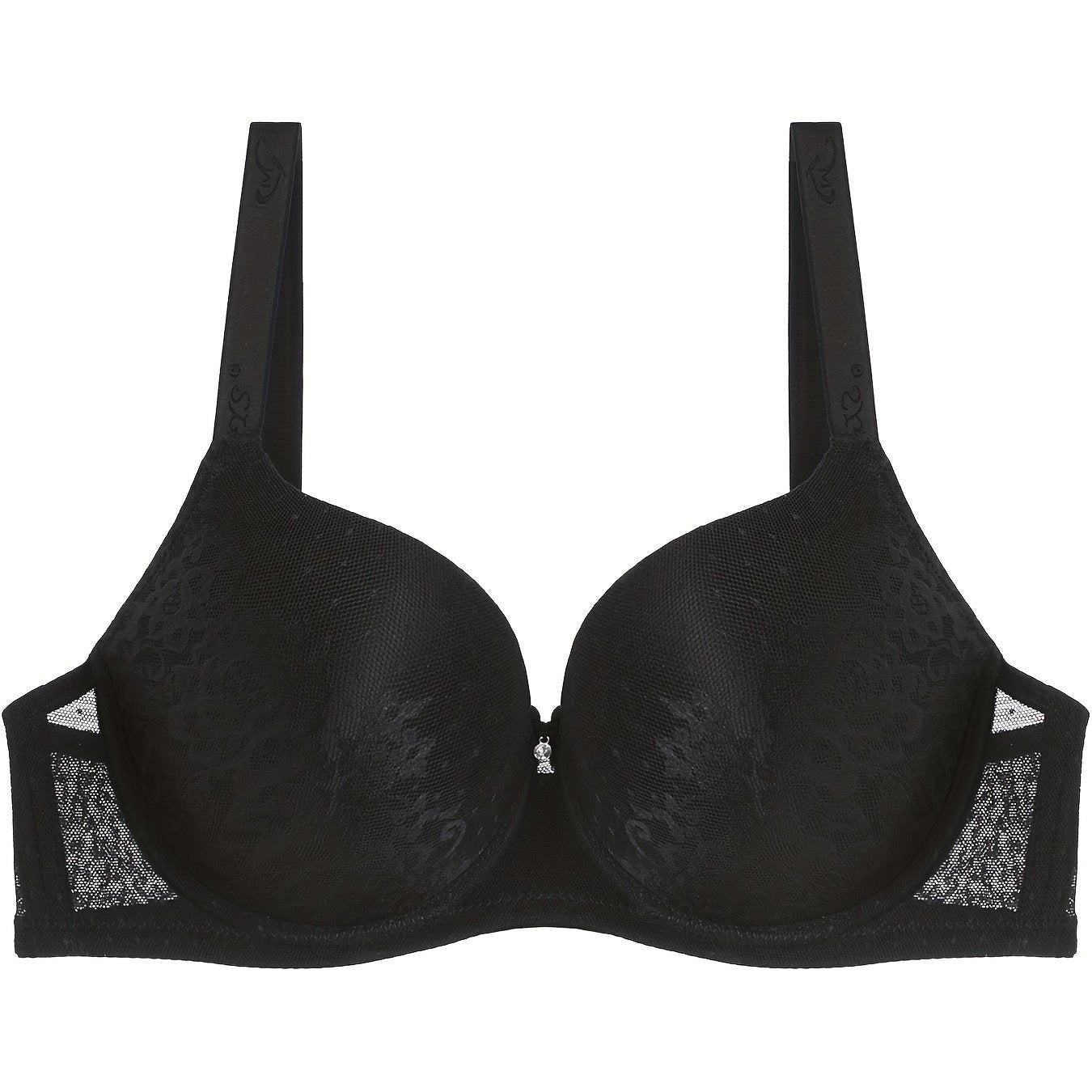  Bra Women's Plus Floral Mesh Full Cover T-Shirt Bra