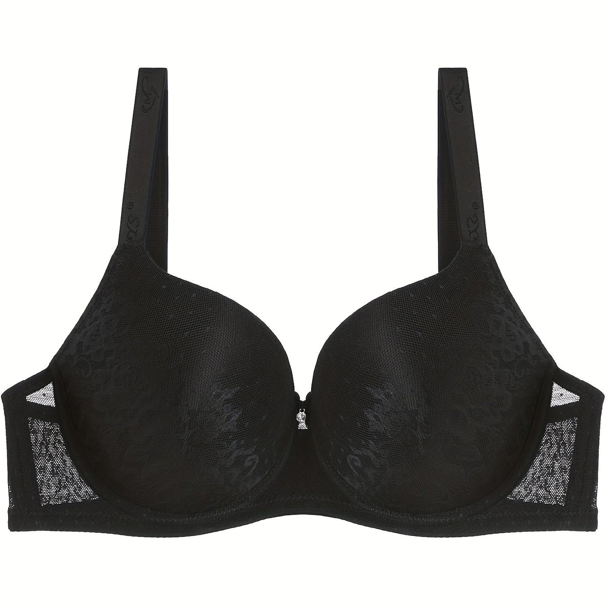  Bra Women's Plus Floral Mesh Full Cover T-Shirt Bra