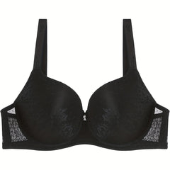  Bra Women's Plus Floral Mesh Full Cover T-Shirt Bra