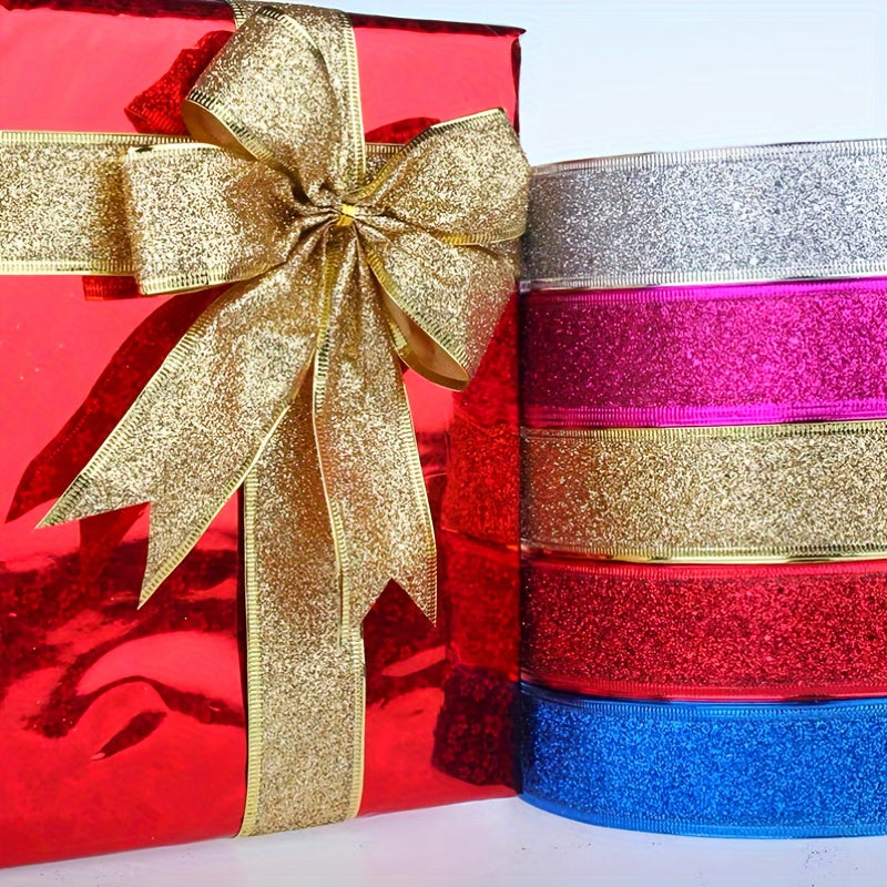 4pcs Powder Ribbon Christmas Tree Decoration Gift Packaging With Butterfly Knots
