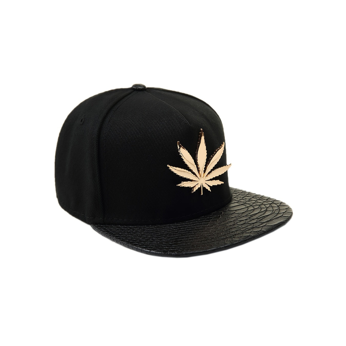 Hip Hop Baseball Cap Hemp Leaves Pattern Flat Brim