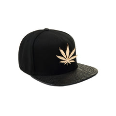 Hip Hop Baseball Cap Hemp Leaves Pattern Flat Brim